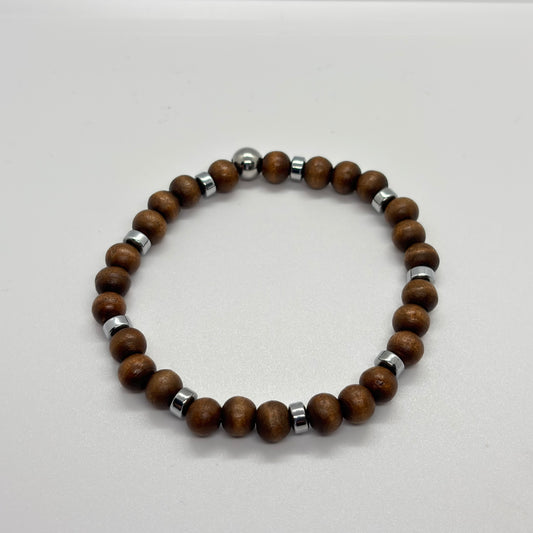 Bracciale in legno ed acciaio