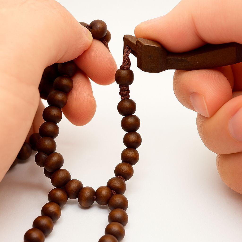 Rosario in legno - croce preghiera