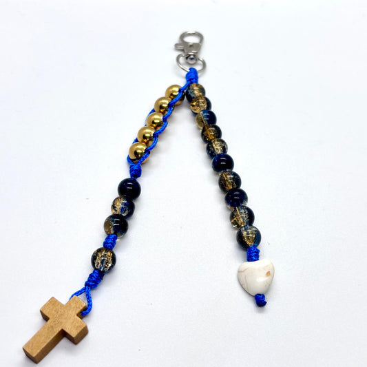 Rosario Charm - Vetro blu/oro